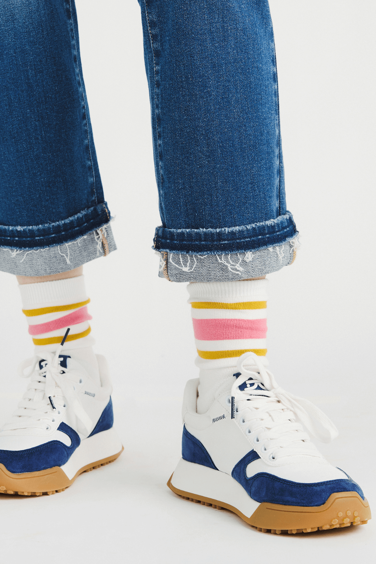 Leto Retro Stripe Style Crew Socks