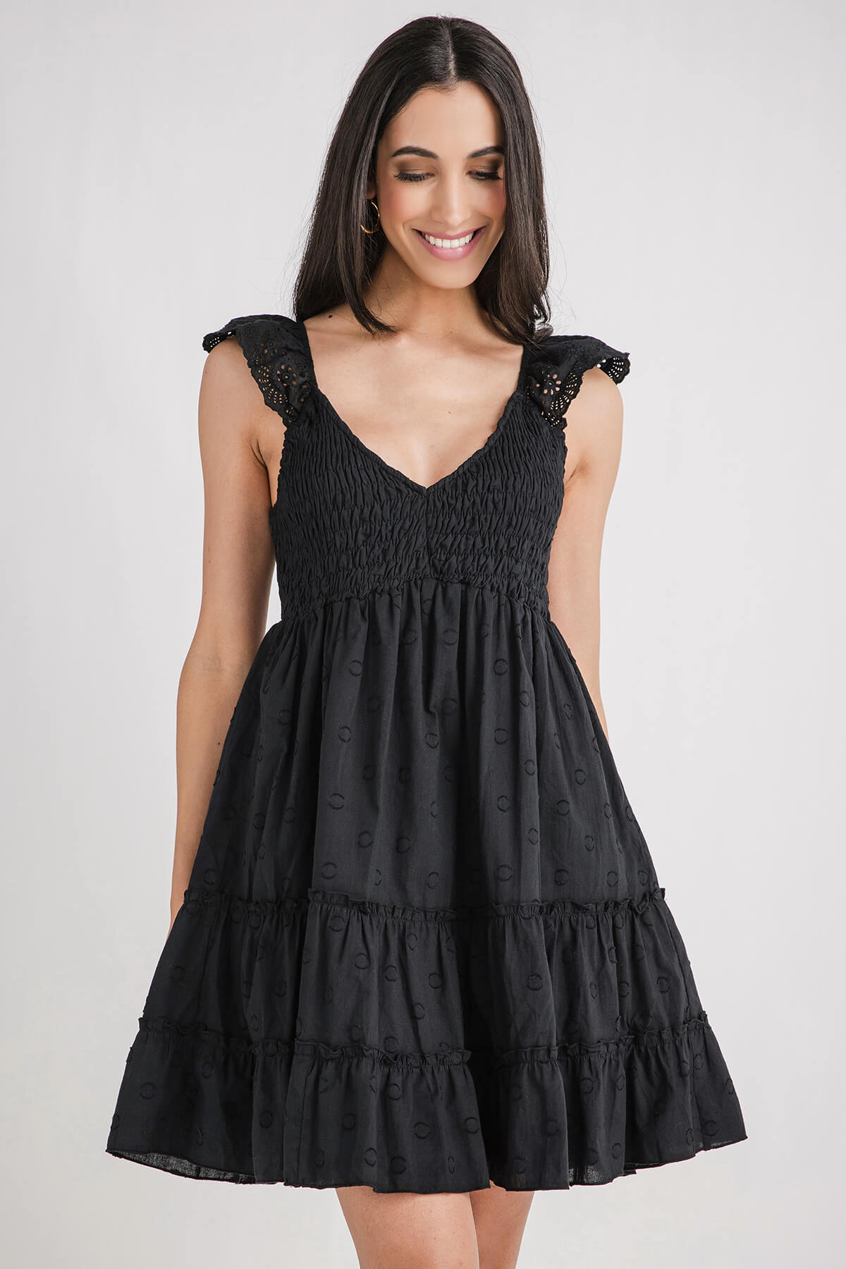 Eesome Ruffled Polkadot Mini Dress