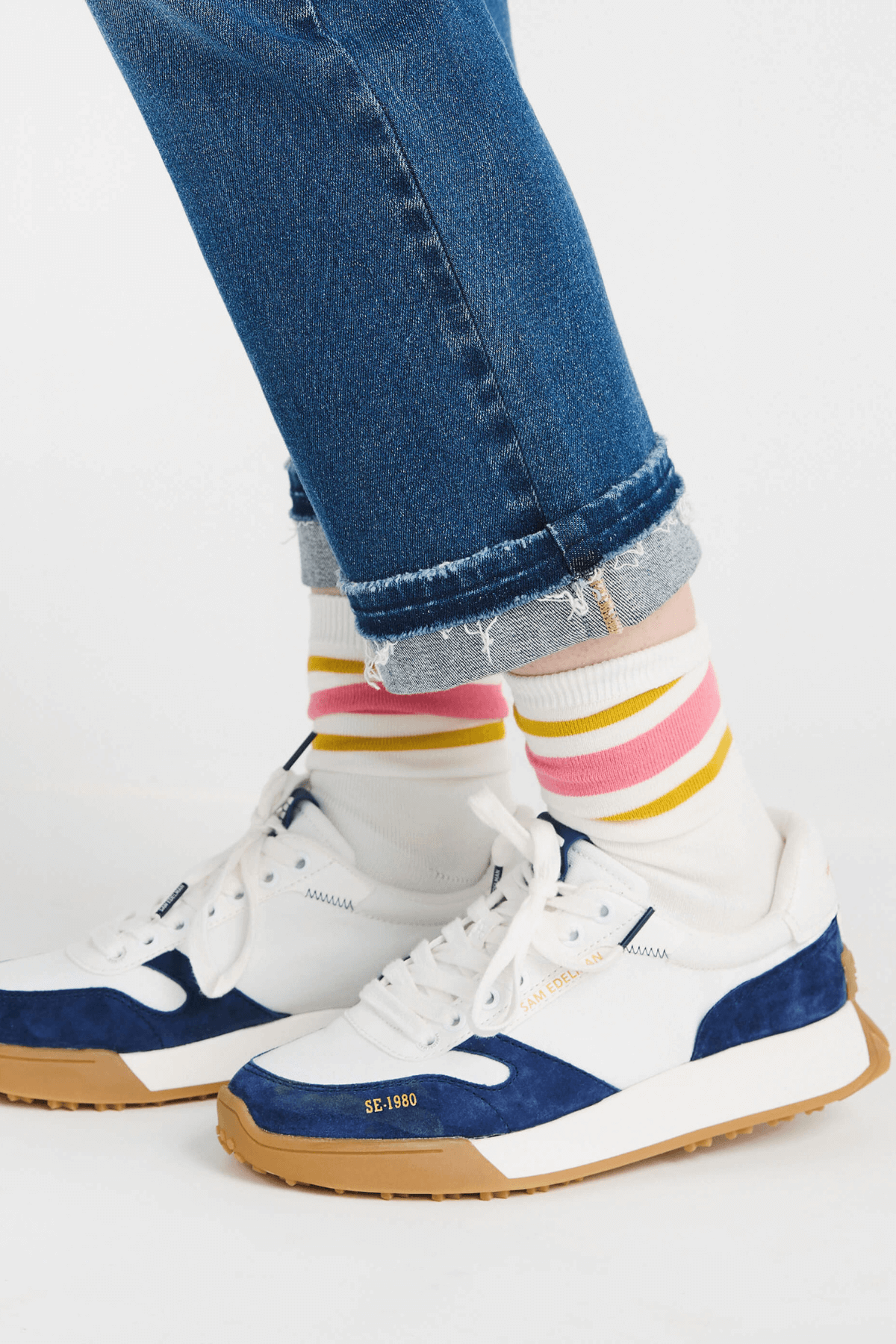 Leto Retro Stripe Style Crew Socks