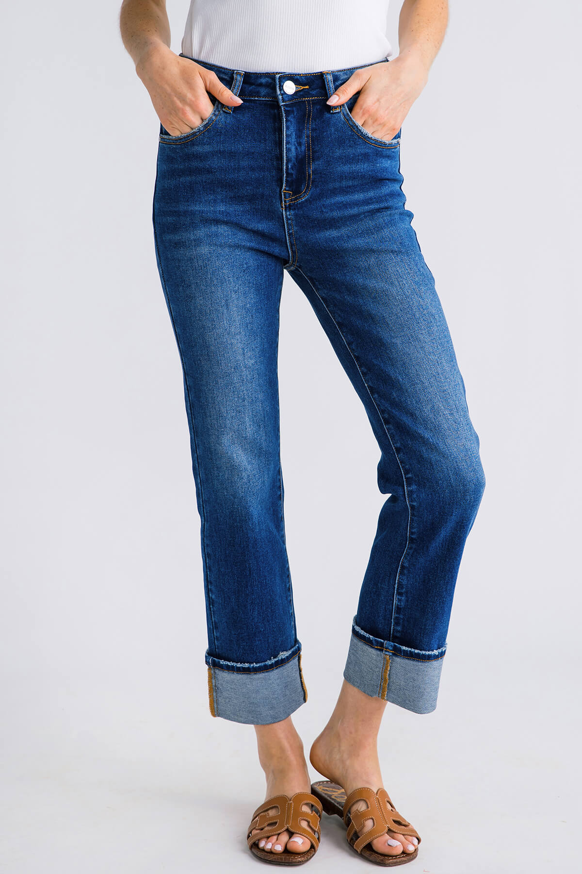 Risen James Straightleg Cuffed Jeans