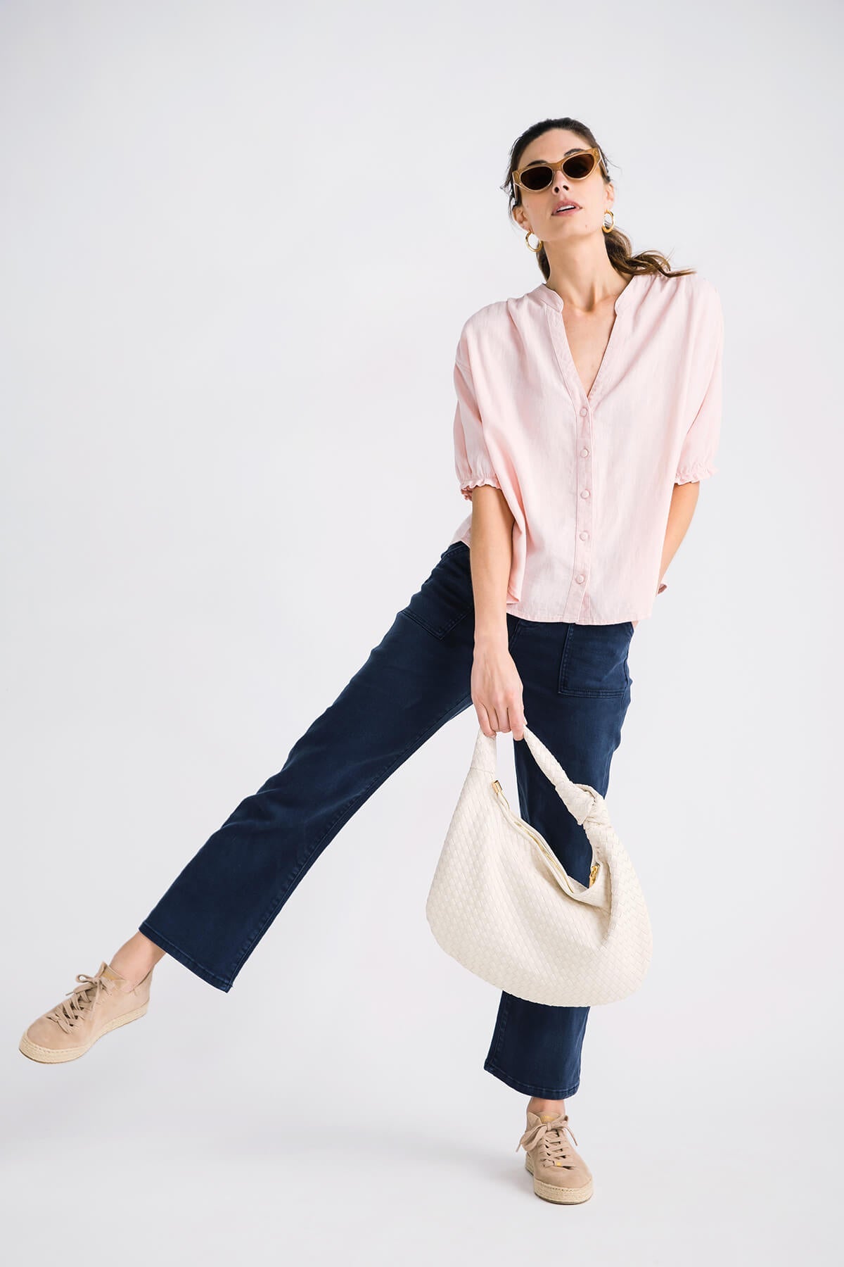 Risen Split Neck Linen Top