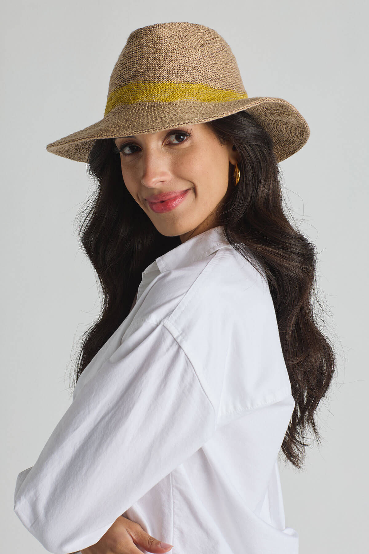 Shihreen Yellow Stripe Fedora