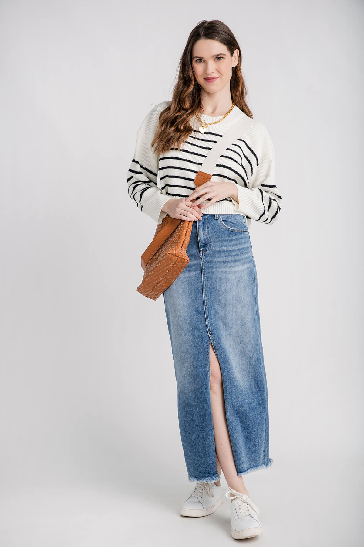 Creamon Free Stripe Crop Pullover