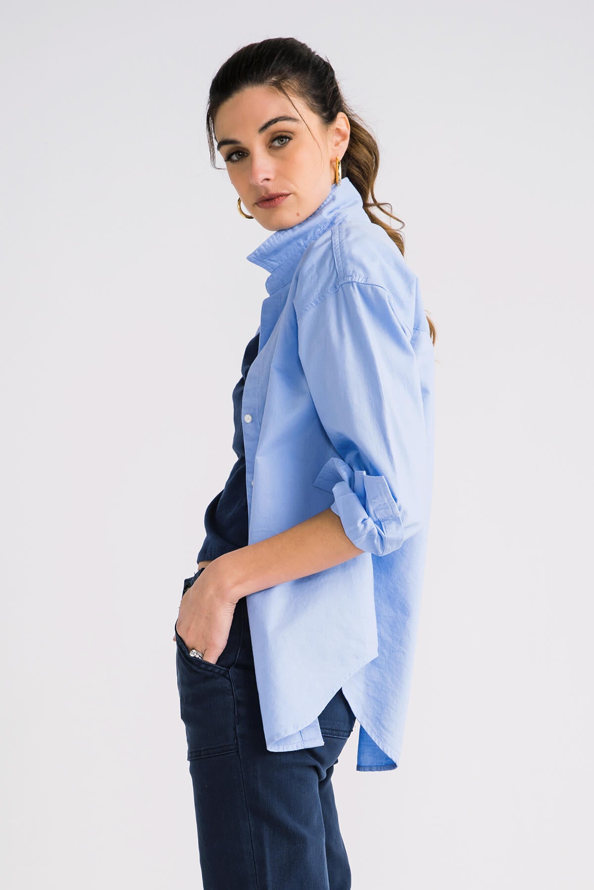 Beach Lunch Lounge Solid Button Down Shirt