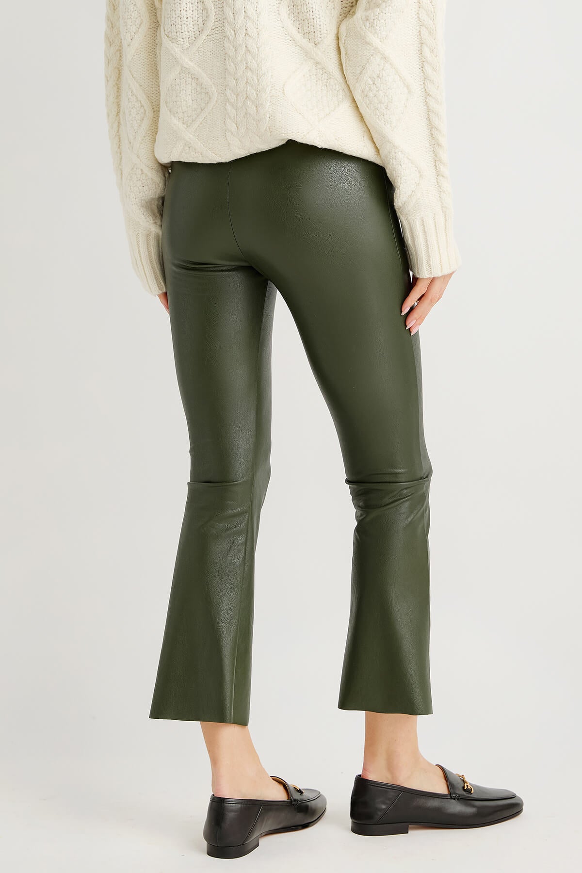 Commando Cropped Faux Leather Flare Leggings