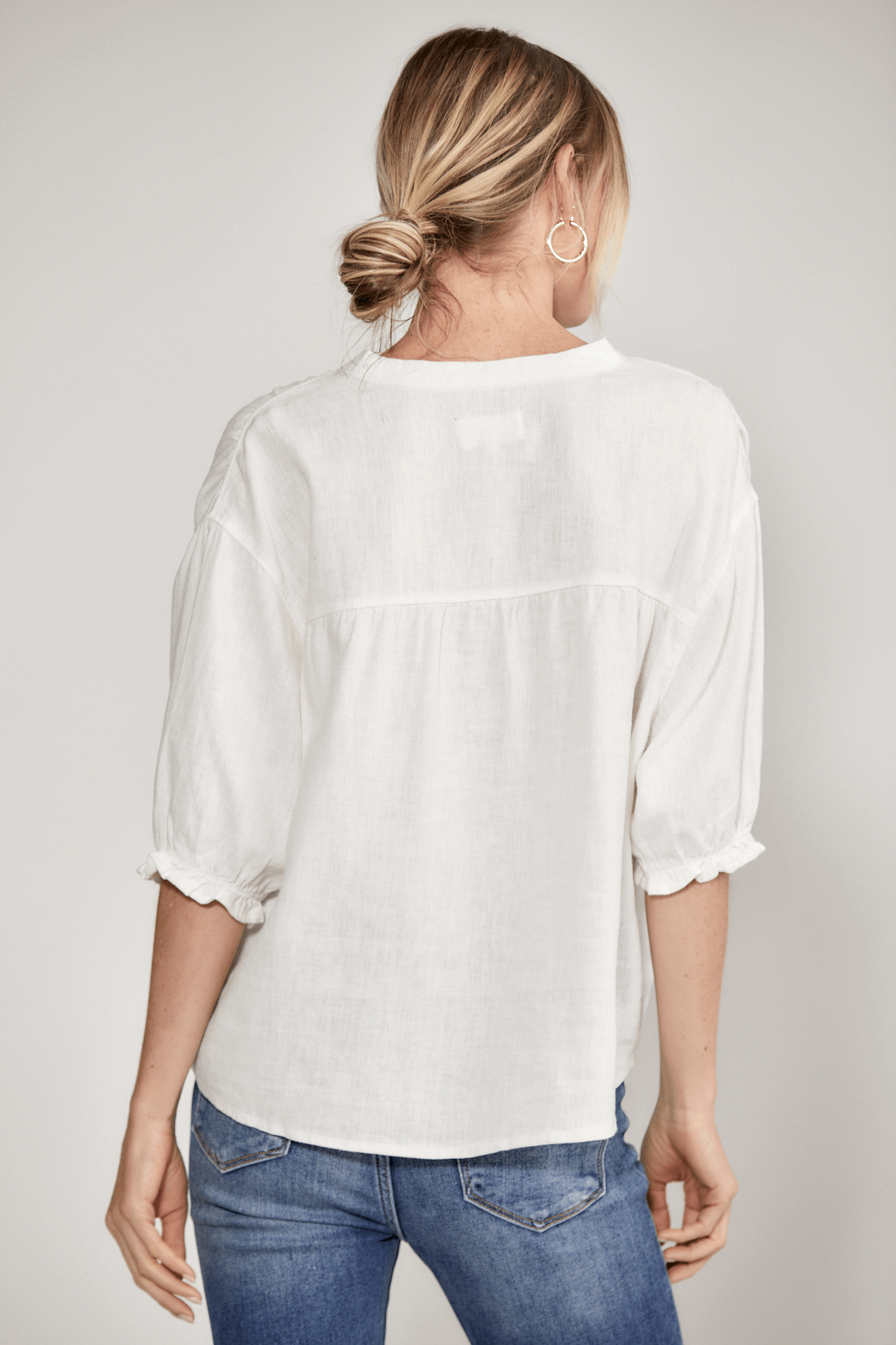 Risen Split Neck Linen Top