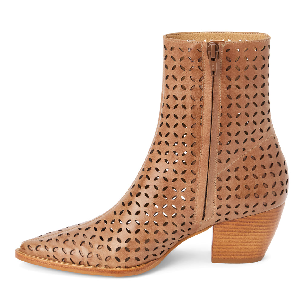 Dahlia Pointed Toe Cut Out Zippered Booties