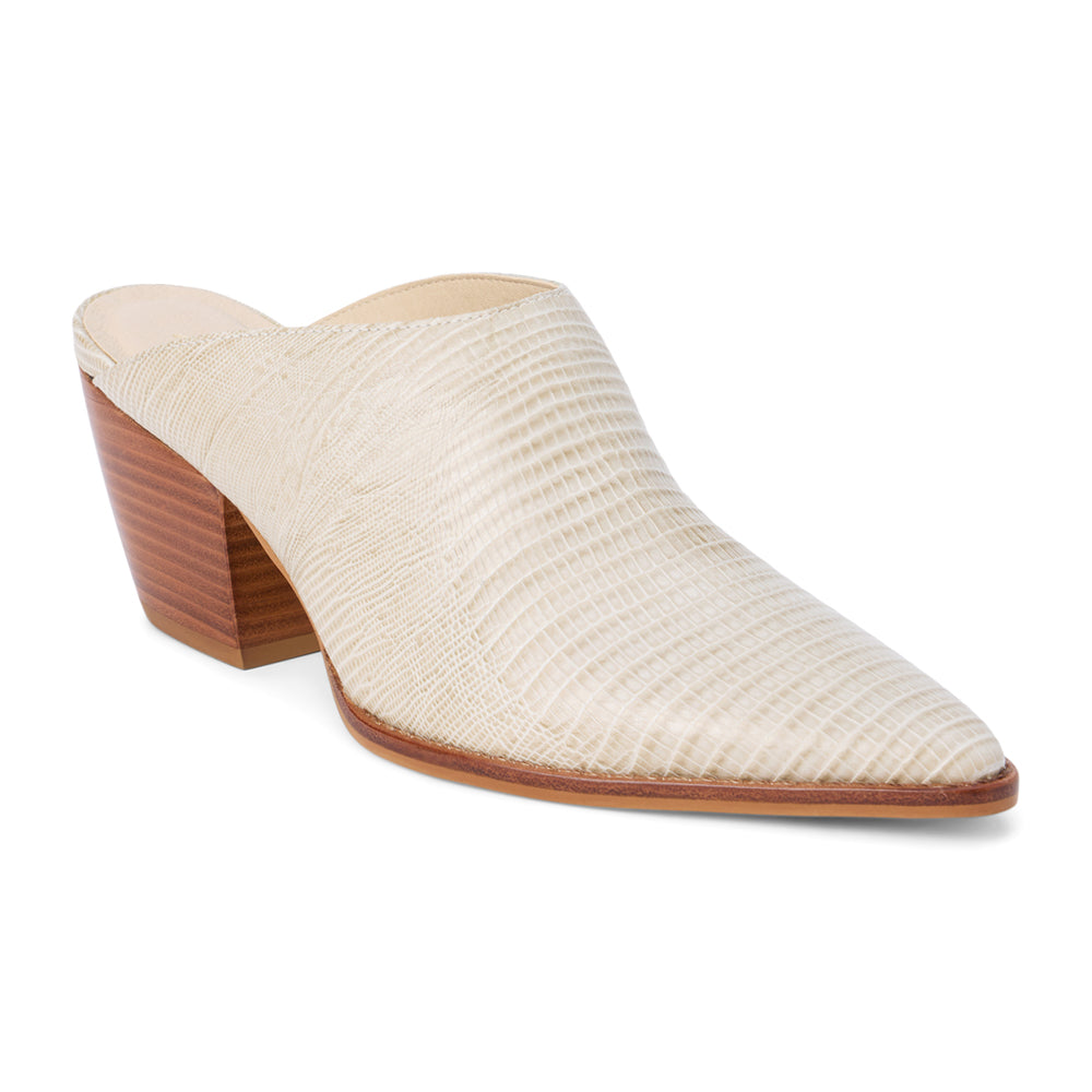 Cammy Embossed Lizard Mule Clogs