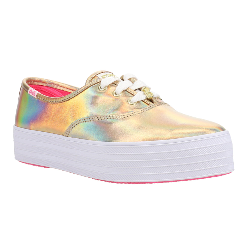 Keds x Barbie Point Metallic Leather Platform Sneakers