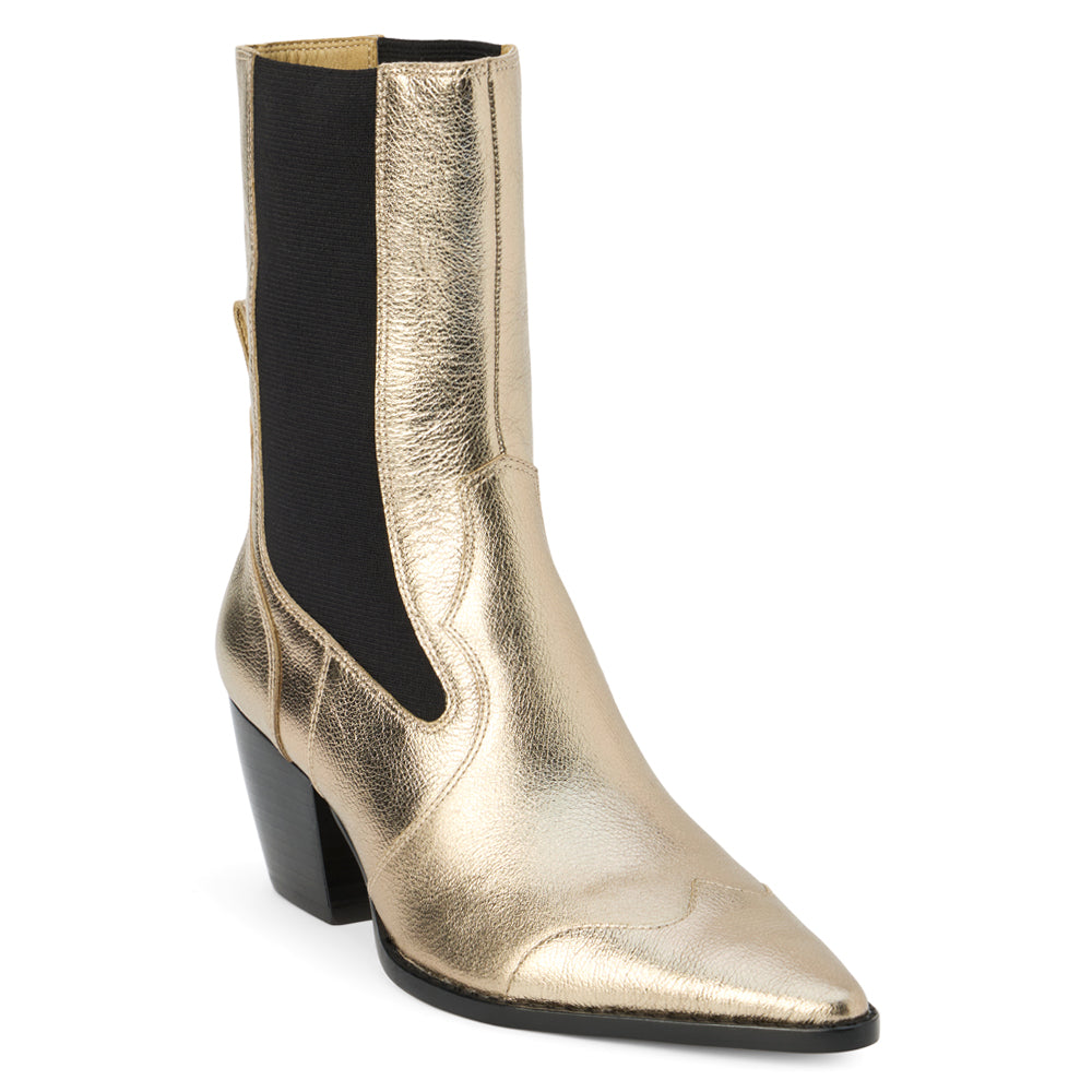 Keith Metallic Pointed Toe Chelsea Boots