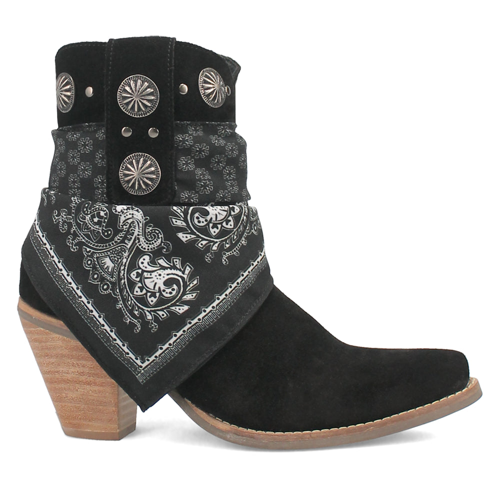 Bandida Paisley Studded Round Toe Cowboy Booties