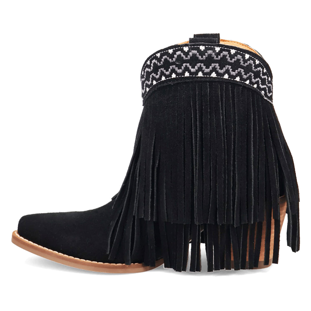 Tapadero Southwest Fringe Snip Toe Cowboy Booties