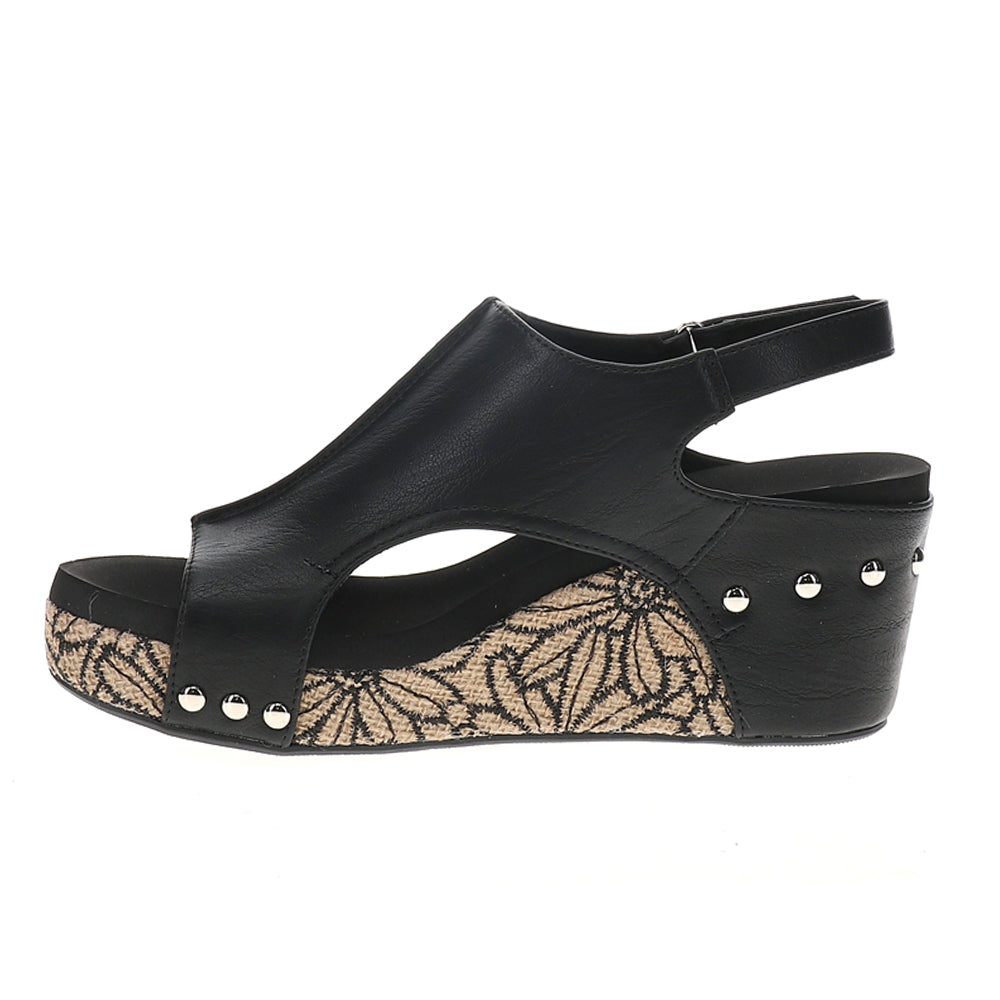 Carley Floral Studded Wedge Sandals