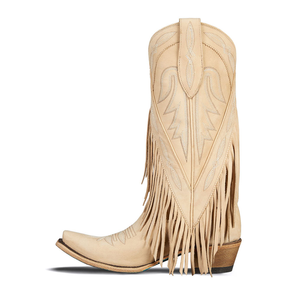 Senita Falls Fringe Embroidered Snip Toe Cowboy Boots