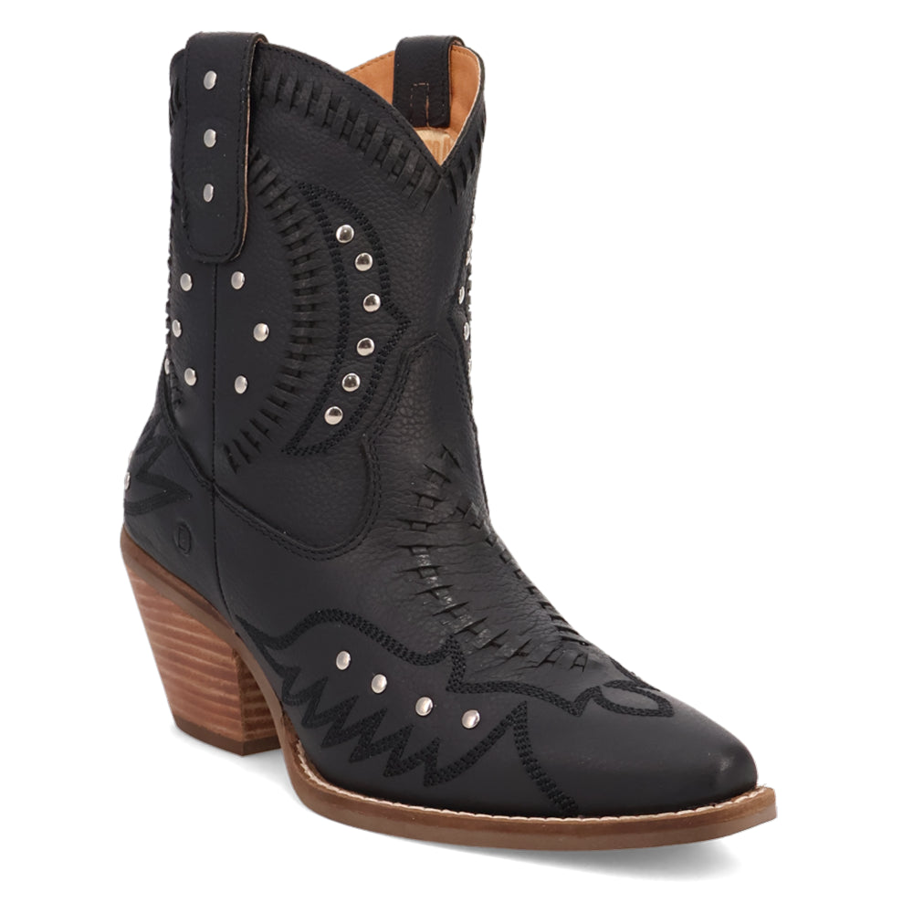 Precious Embroidered Studded Snip Toe Cowboy Booties