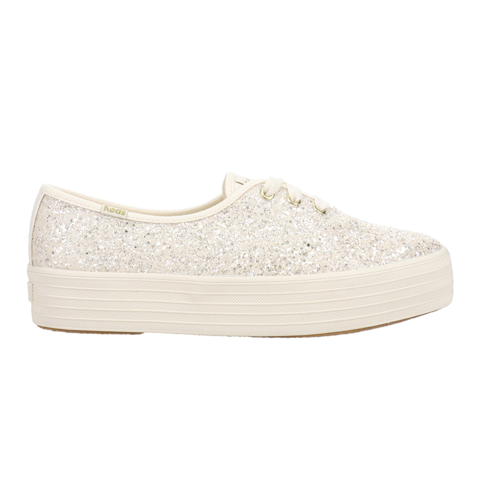 Point Glitter Lace Up Platform Sneakers