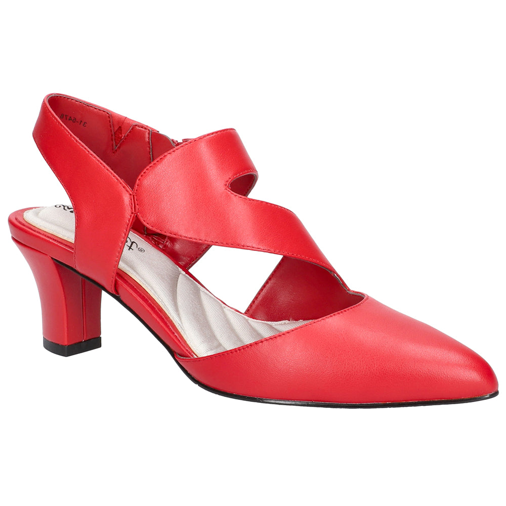 Venue Zippered Block Heel Asymmetrical Pumps