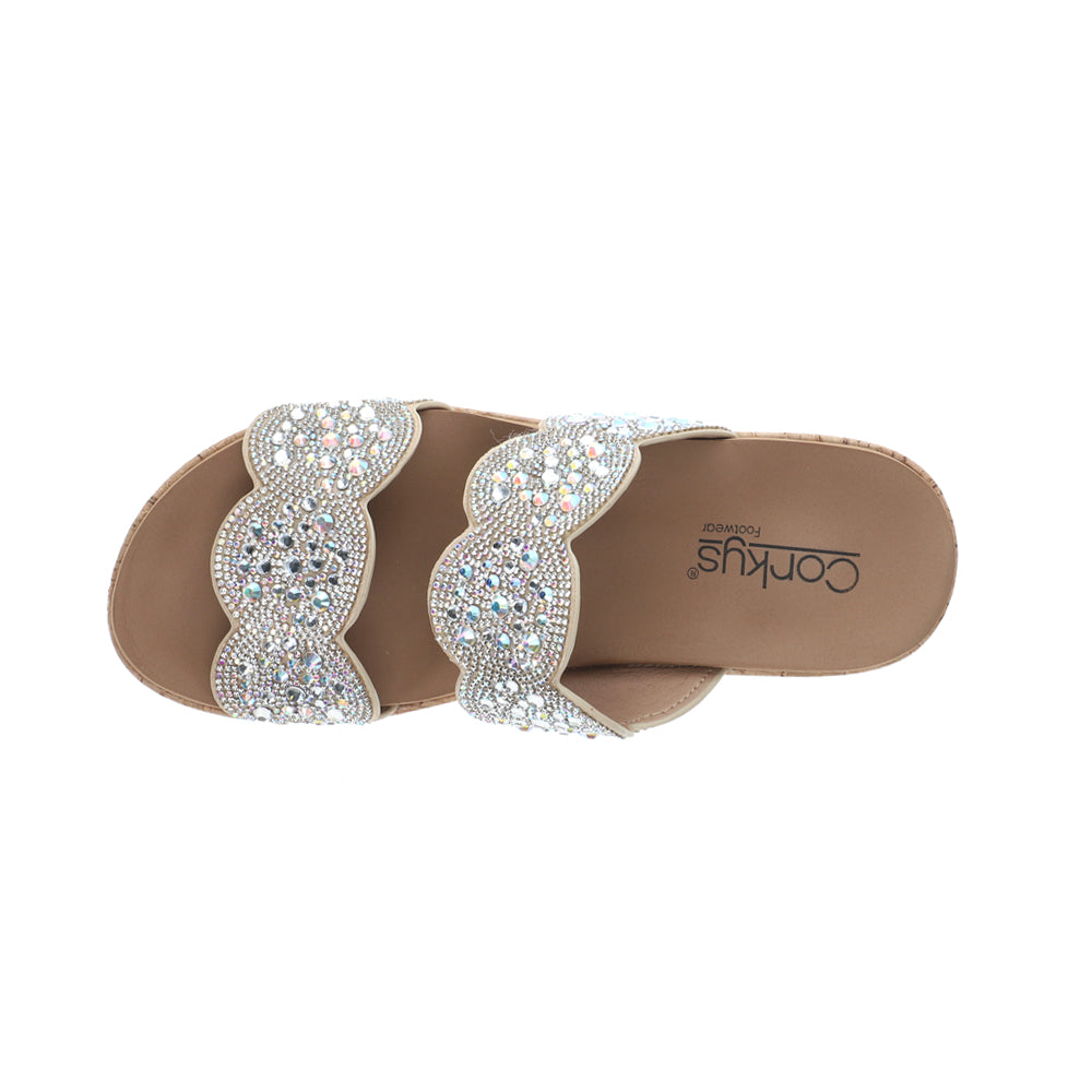 Make A Toast Rhinestone Wedge Sandals