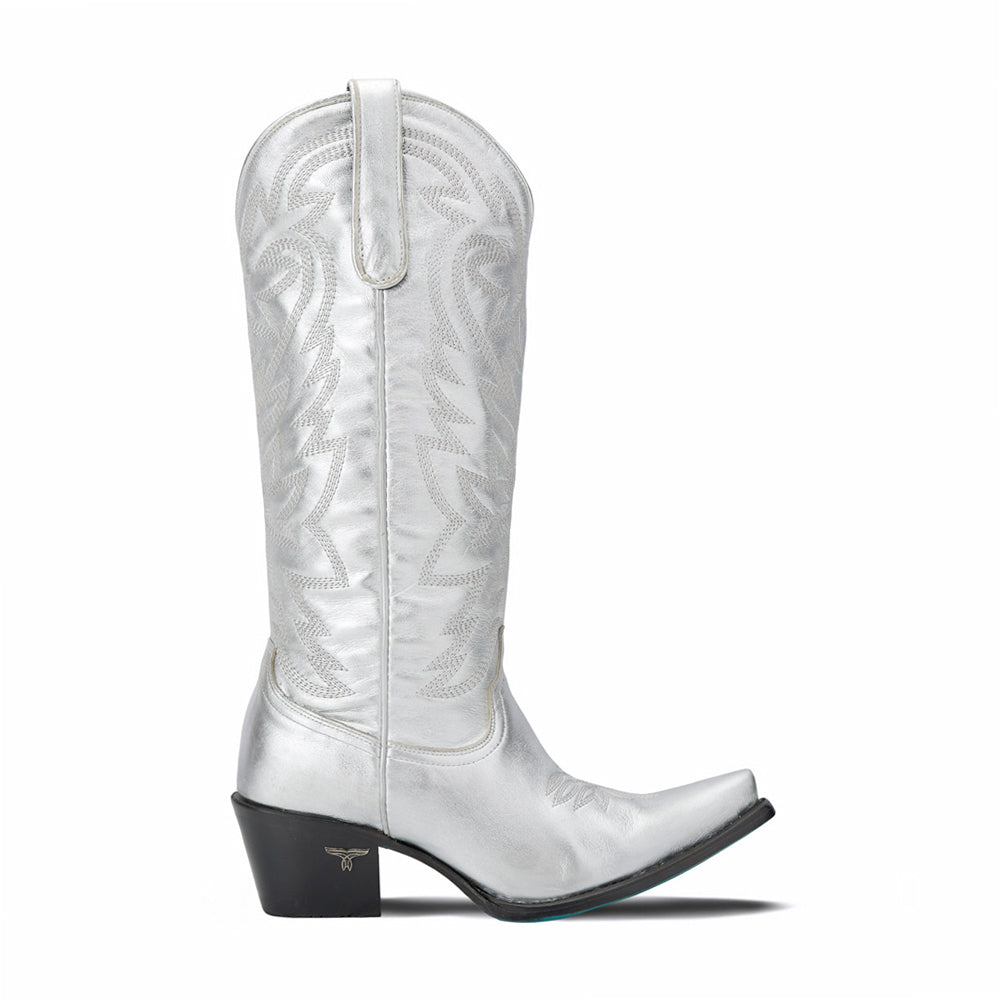 Smokeshow Embroidered Metallic Snip Toe Zippered Cowboy Boots