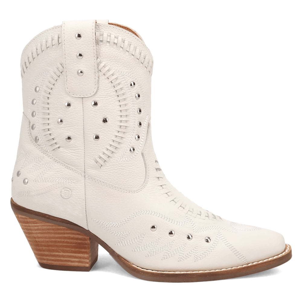 Precious Embroidered Studded Snip Toe Cowboy Booties