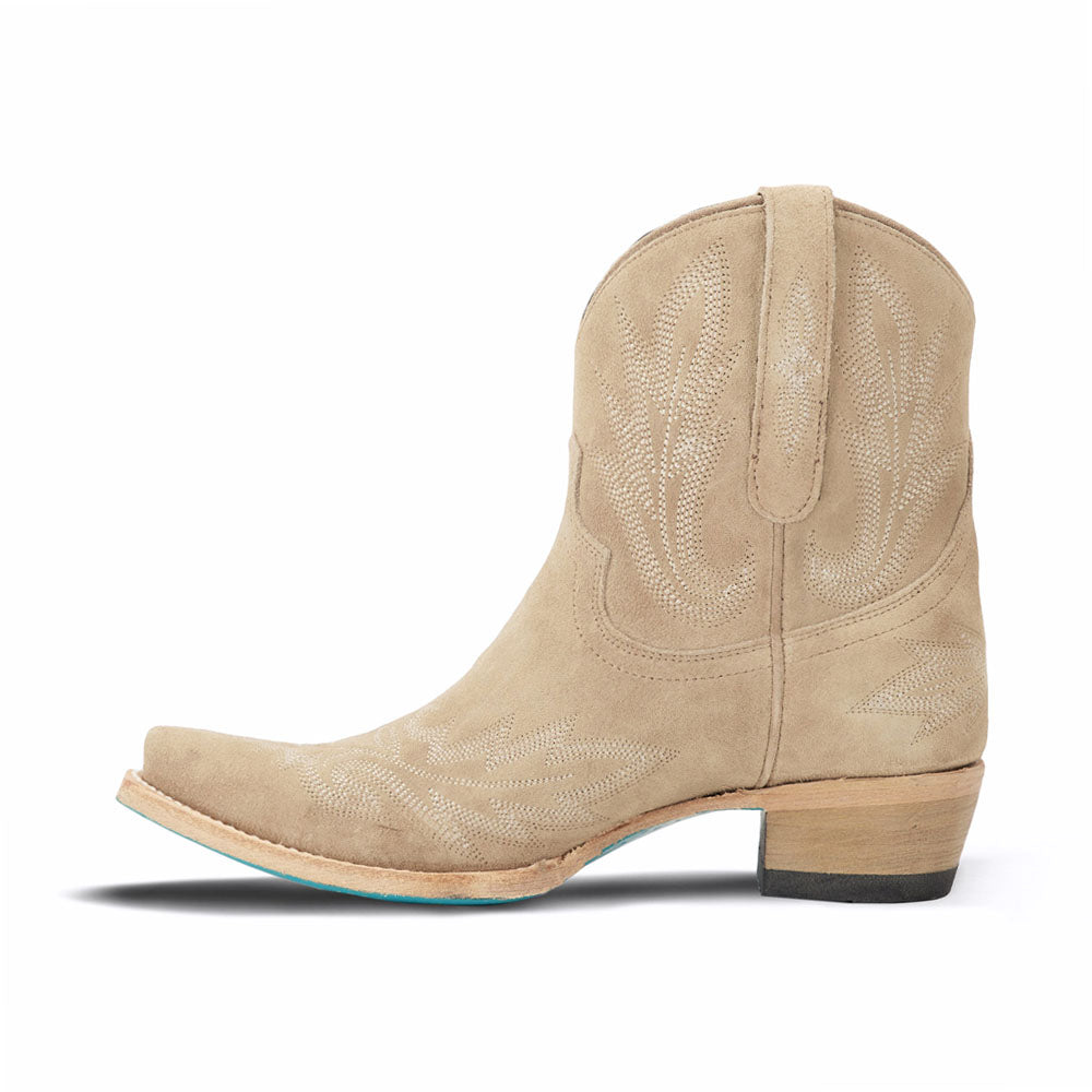 Lexington Suede Embroidered Snip Toe Cowboy Booties