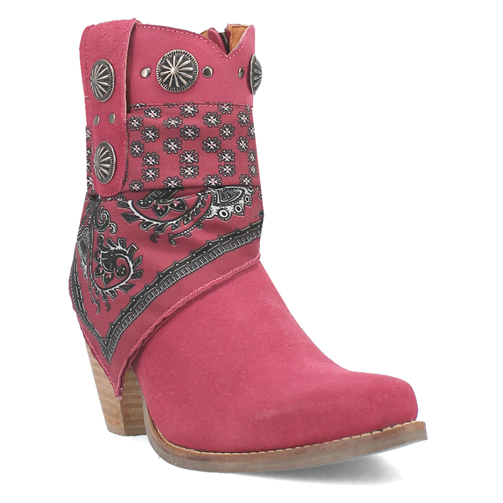 Bandida Paisley Studded Round Toe Cowboy Booties