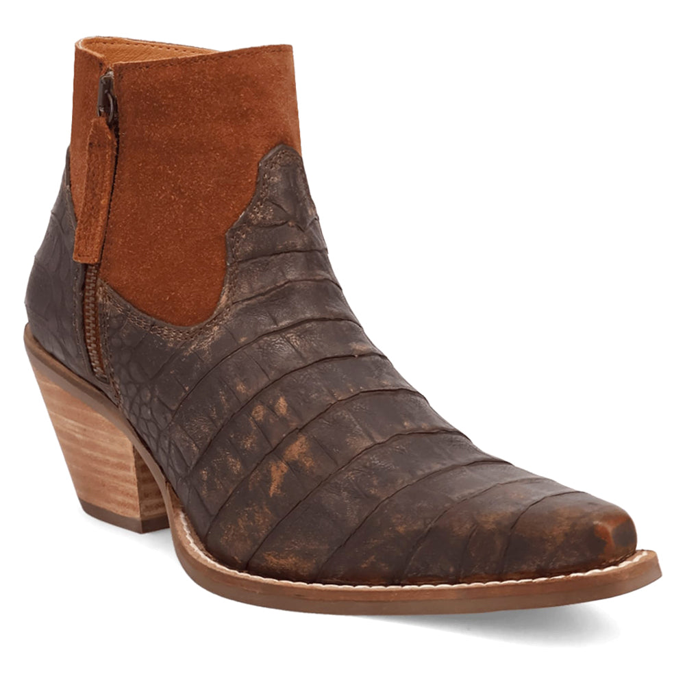 Ricki Croc Animal Print Snip Toe Cowboy Booties