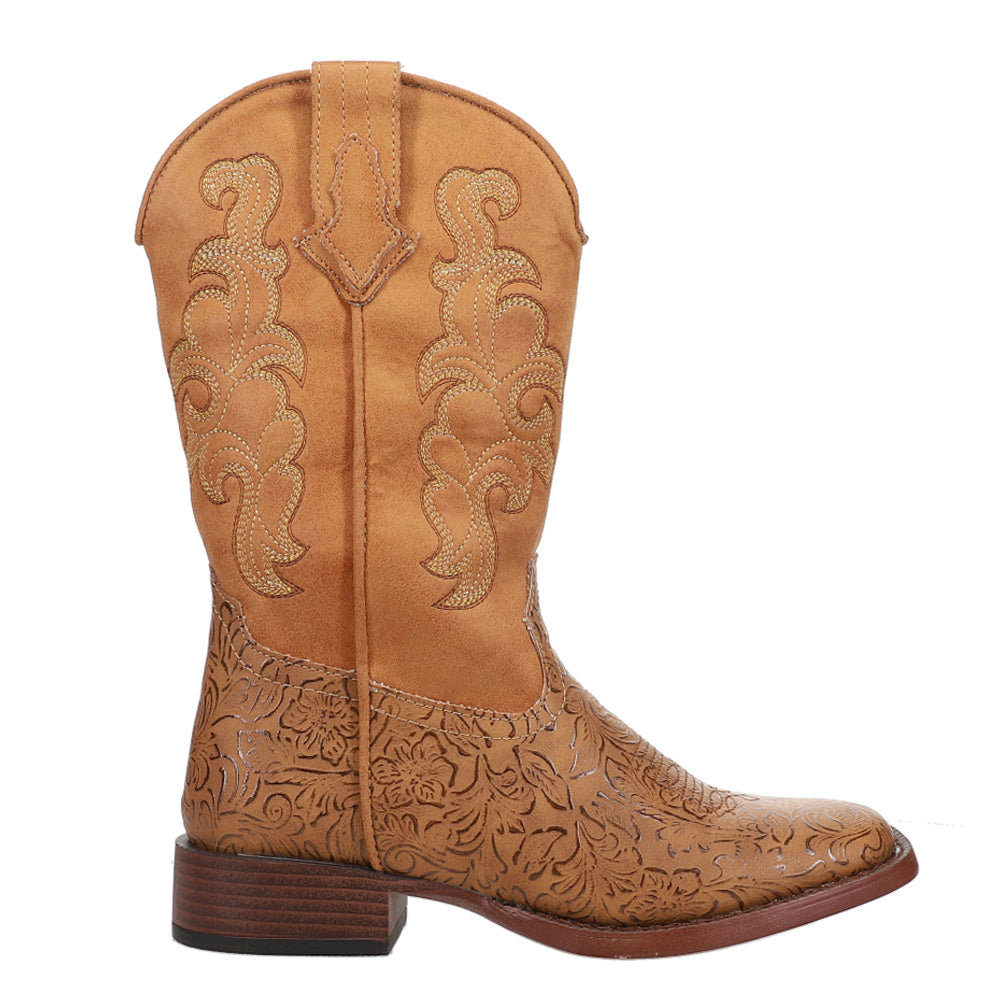 Kacey Embossed Square Toe Cowboy Boots