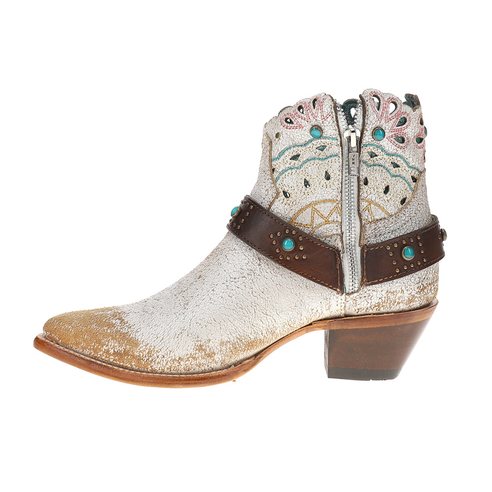 Studded Harness Pointed Toe Cowboy Booties