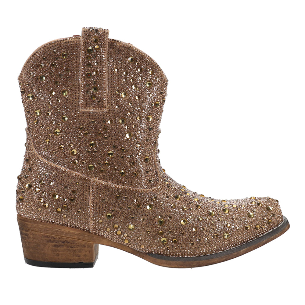 Shay Jewells Ankle Rhinestone Snip Toe Cowboy Booties