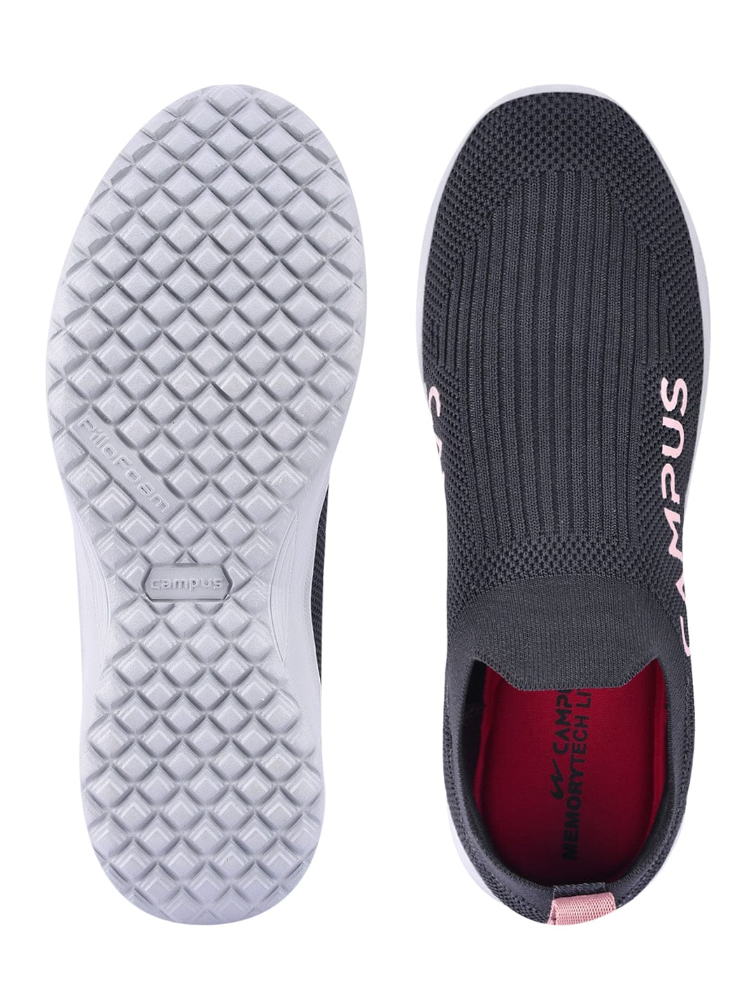 CAMP SENSE Grey Women's Slip-ons