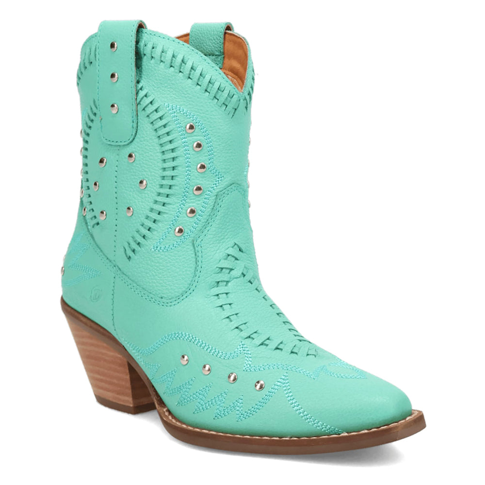 Precious Embroidered Studded Snip Toe Cowboy Booties