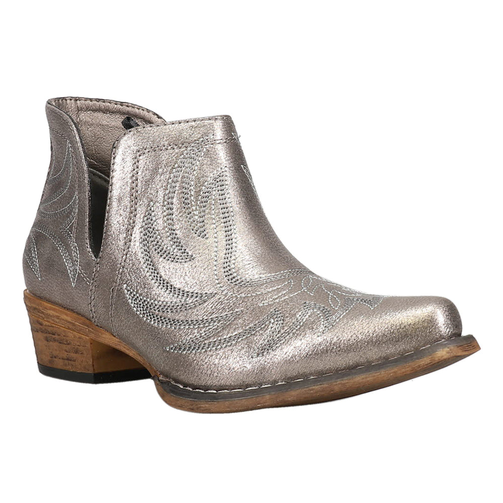 Ava Metallic Embroidered Snip Toe Cowboy Booties