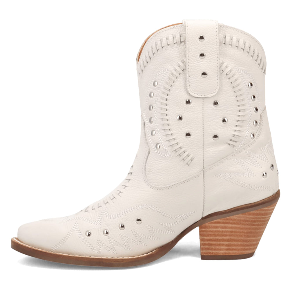 Precious Embroidered Studded Snip Toe Cowboy Booties