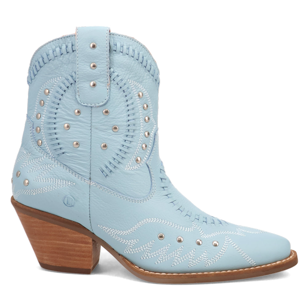 Precious Embroidered Studded Snip Toe Cowboy Booties