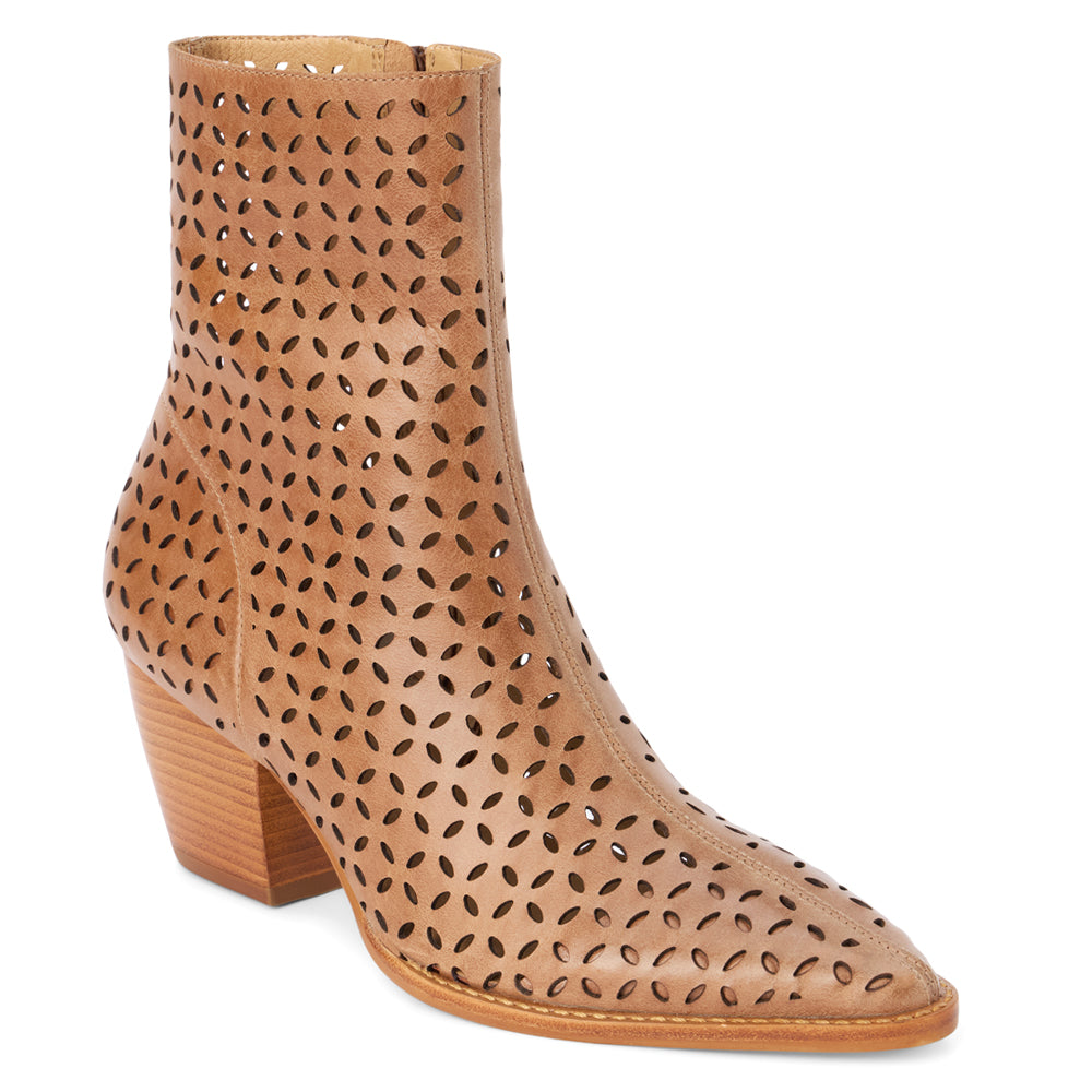 Dahlia Pointed Toe Cut Out Zippered Booties