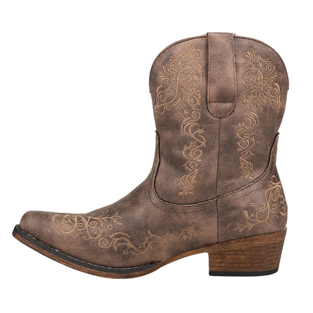 Riley Scroll Embroidered Snip Toe Cowboy Boots