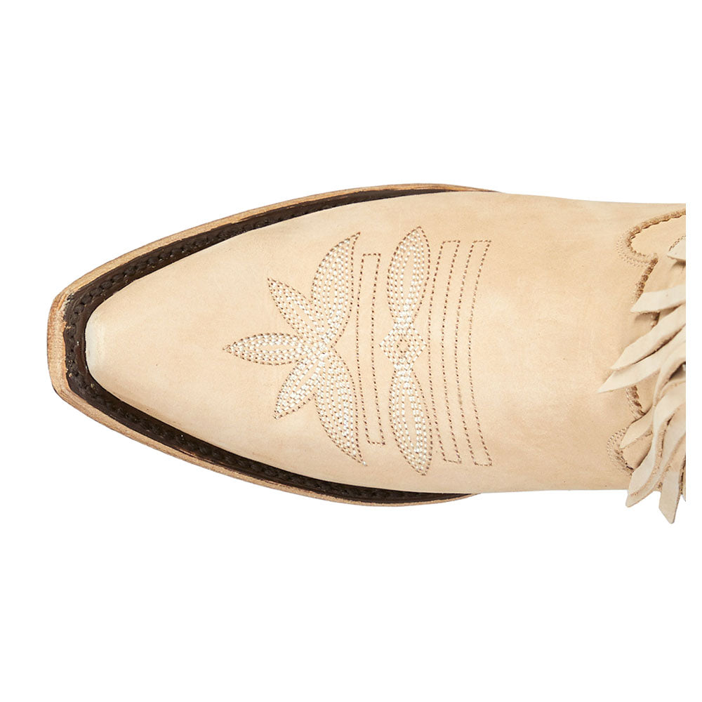 Senita Falls Fringe Embroidered Snip Toe Cowboy Boots