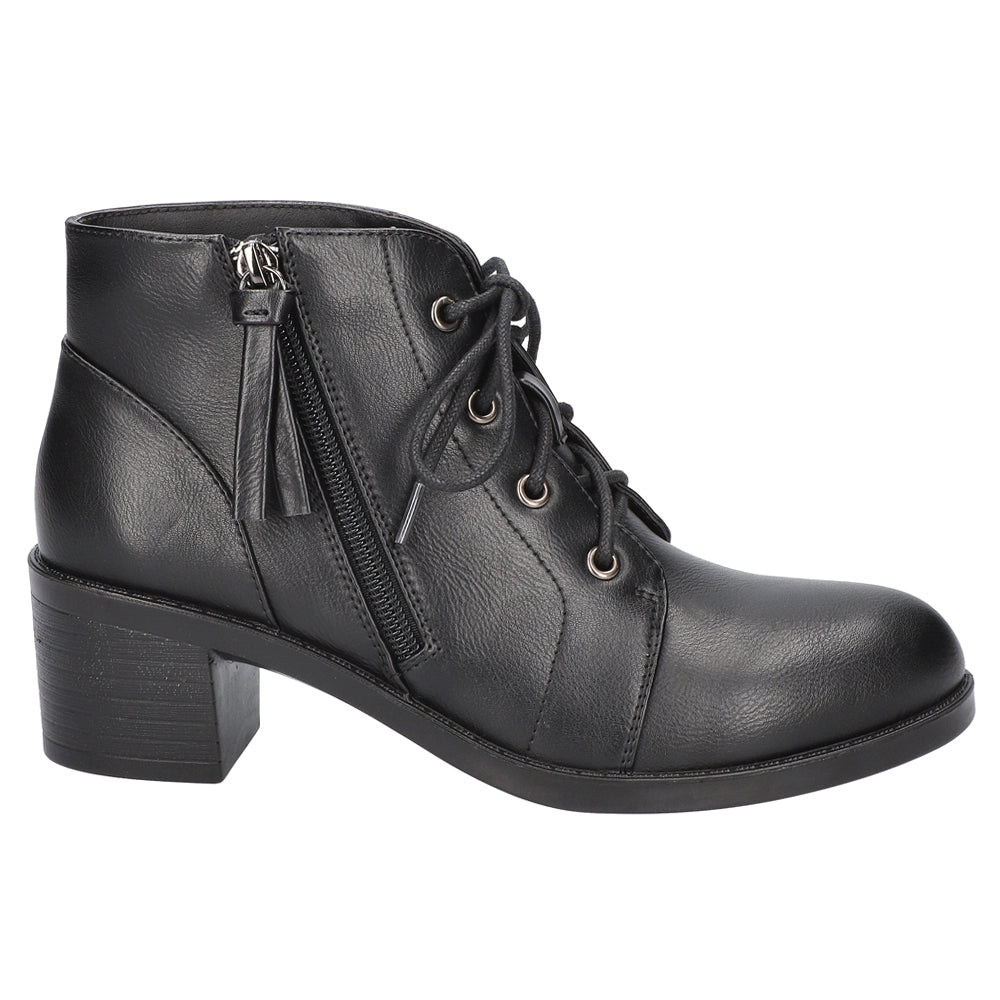 Becker Round Toe Lace Up Zippered Booties