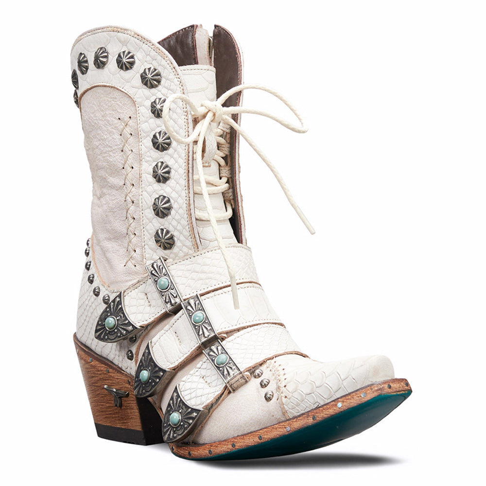 Showdown Studded Snip Toe Zippered Cowboy Booties