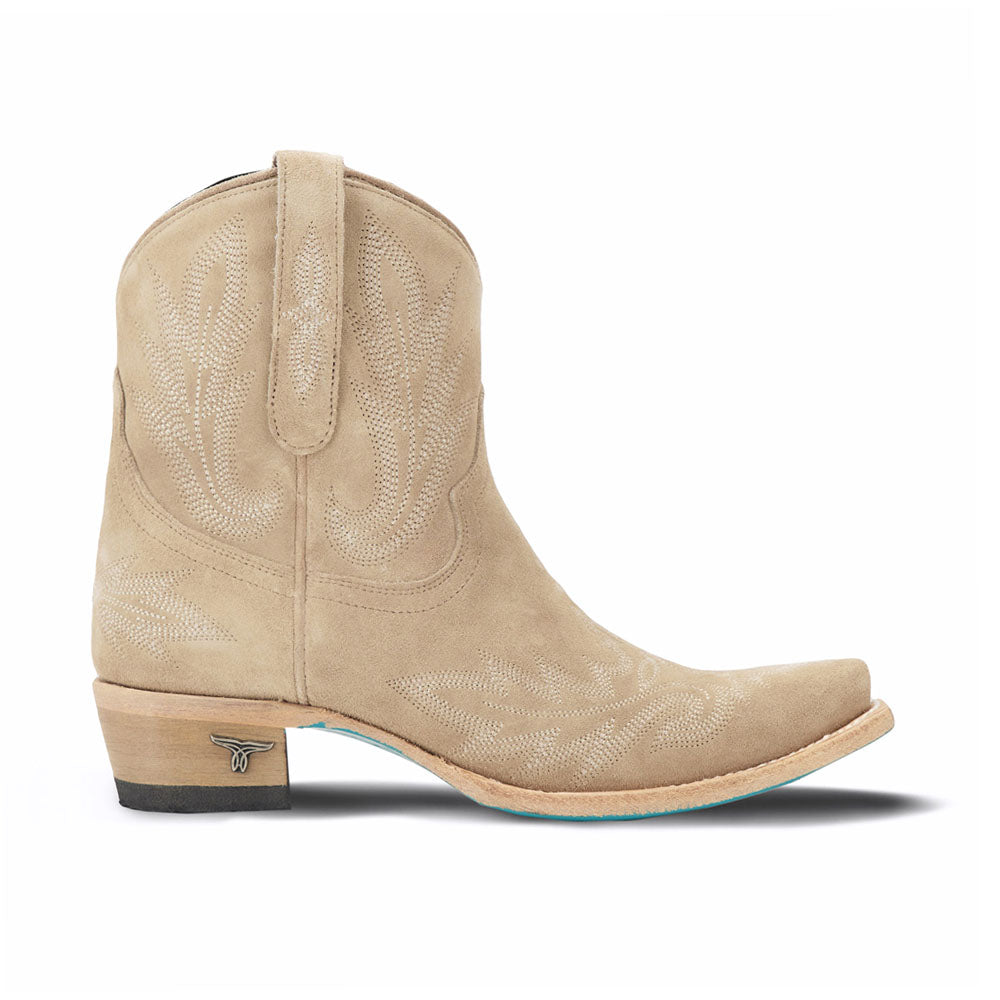 Lexington Suede Embroidered Snip Toe Cowboy Booties