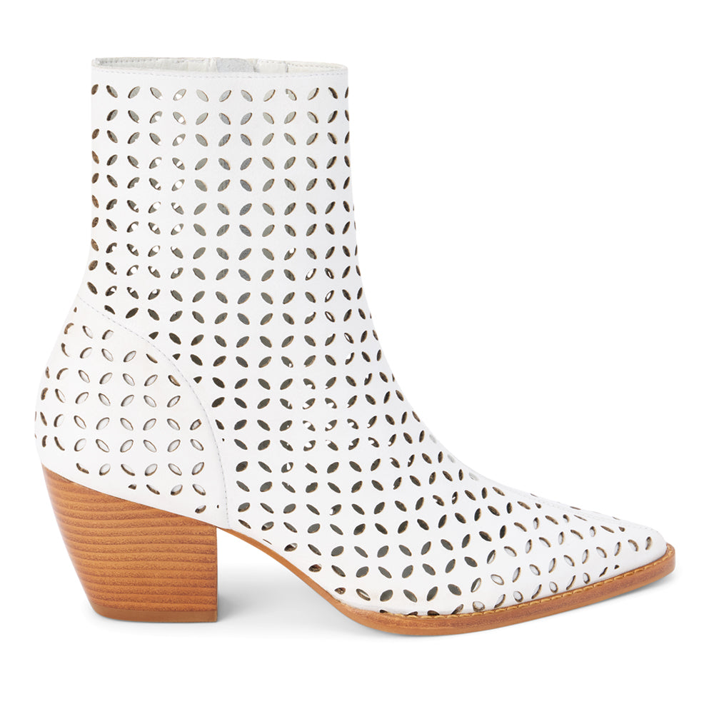 Dahlia Pointed Toe Cut Out Zippered Booties