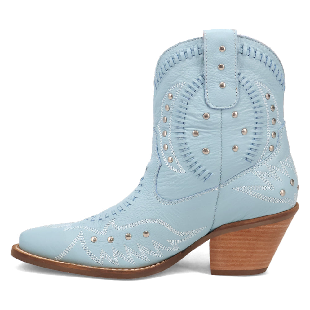 Precious Embroidered Studded Snip Toe Cowboy Booties