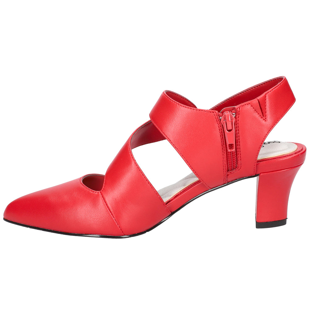 Venue Zippered Block Heel Asymmetrical Pumps