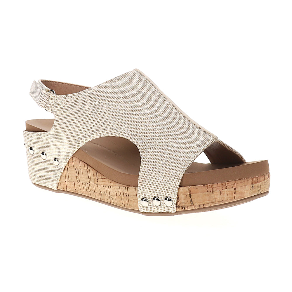 Volta II Metallic Studded Wedge Sandals