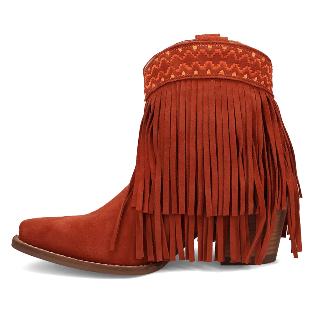 Tapadero Southwest Fringe Snip Toe Cowboy Booties