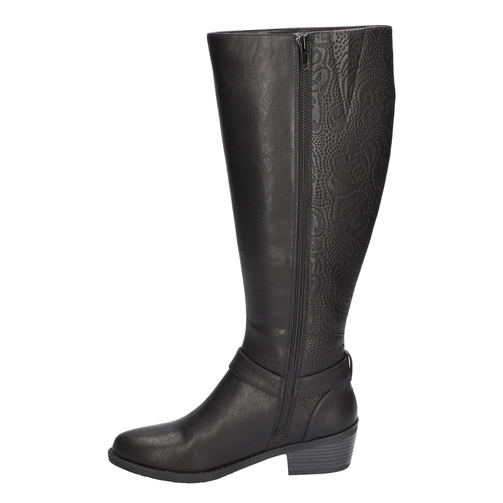 Luella Embossed Zippered Riding Boots