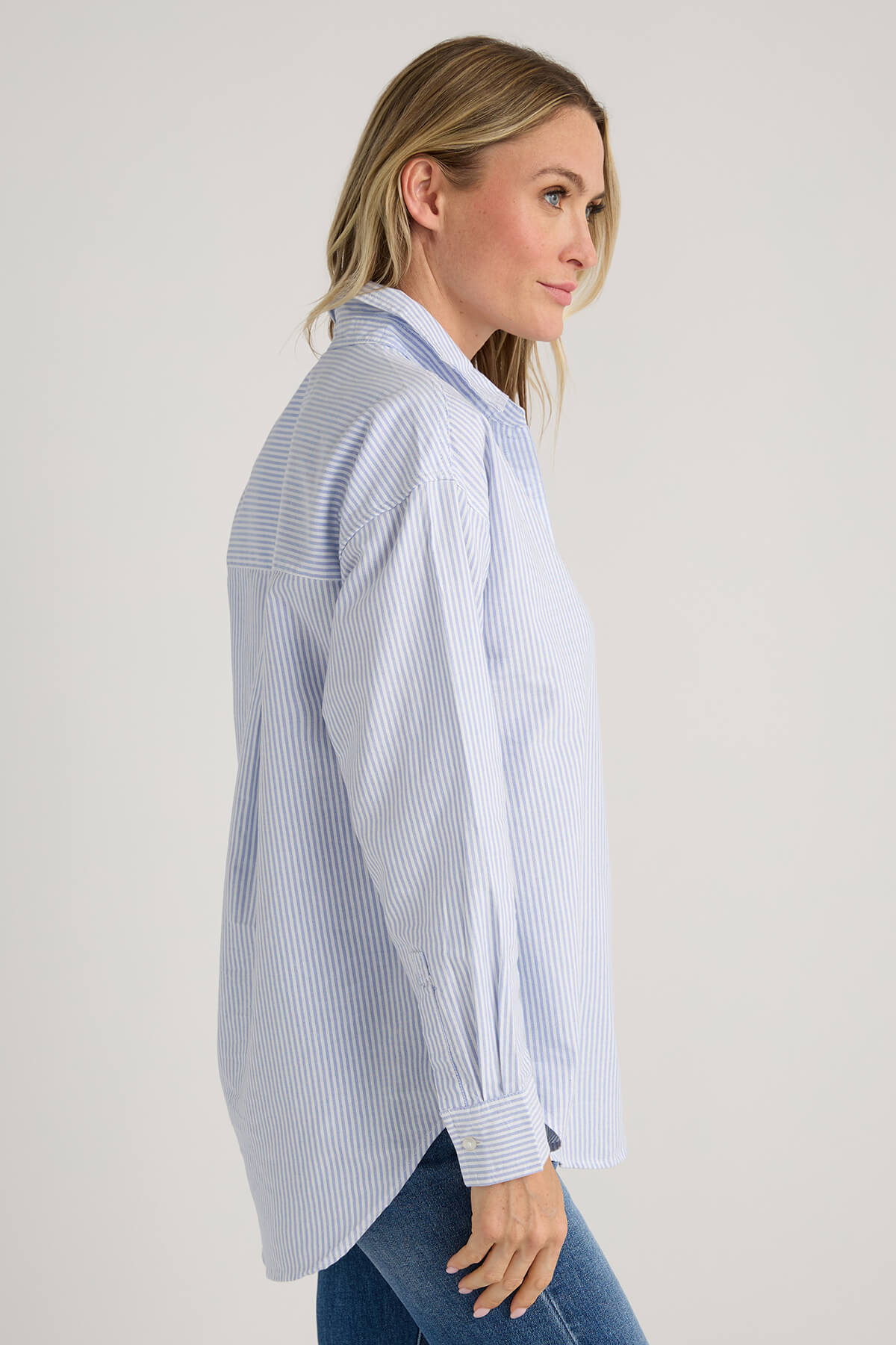 Beach Lunch Lounge Striped Button Down Shirt