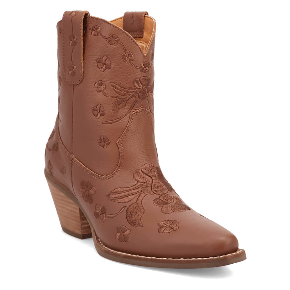 Sweetheart Floral Embroidered Snip Toe Cowboy Booties