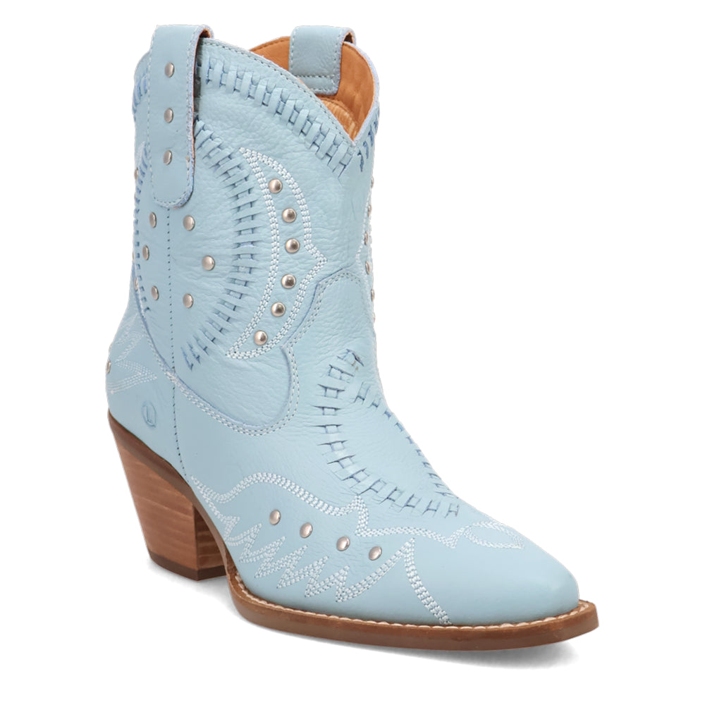 Precious Embroidered Studded Snip Toe Cowboy Booties